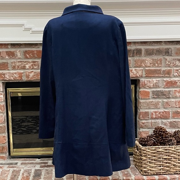 Vintage Max New York blue coat w/ black croc-print collar / 12 / EUC - Picture 6 of 16